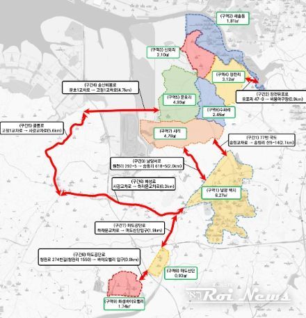 시범운행지구 지형도(남양, 새솔, 송산, 마도산단 등)