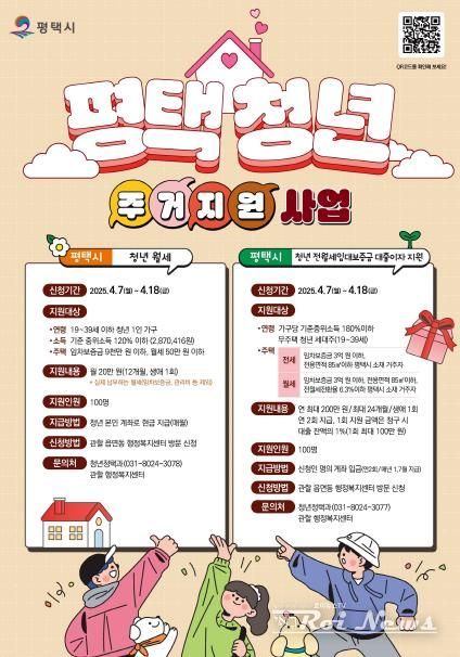 2025년 ‘평택시 청년 전월세보증금 대출이자 지원’ 사업 대상자 모집