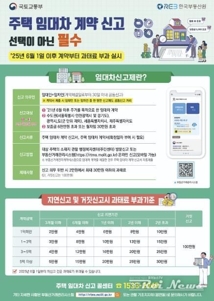 주택 임대차계약 신고제 안내문(출처 국토교통부)
