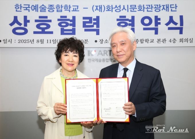 협약식(좌 – 화성시문화관광재단 안필연 대표이사 우-한국예술종합학교 김대진 총장)