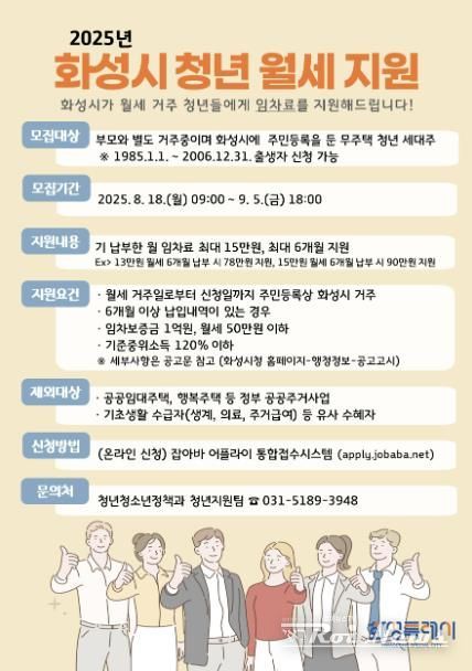 하반기 청년 월세 지원 사업 신청자 모집 안내문
