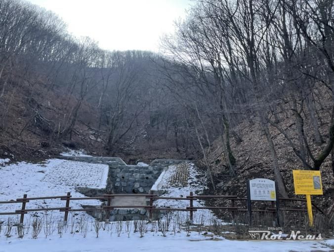 용인특례시가 산사태 등 자연재해 피해를 예방하기 위해 마련한 사방사업 공사 현장